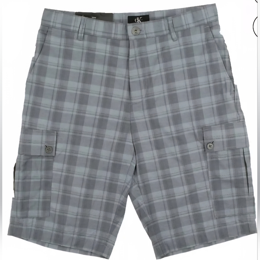 Calvin Klein Men's Plaid Lifestyle Cargo Shorts